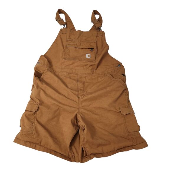 Carhartt Force Ripstop Cargo Shortalls Womens XXL Brown Rugged Flex Fastdry